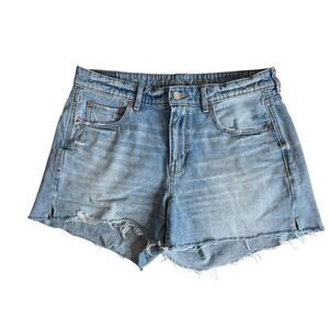 American Eagle Tomgirl Jean Shorts Raw Cut Hem‎ Distressed Denim Women's 8